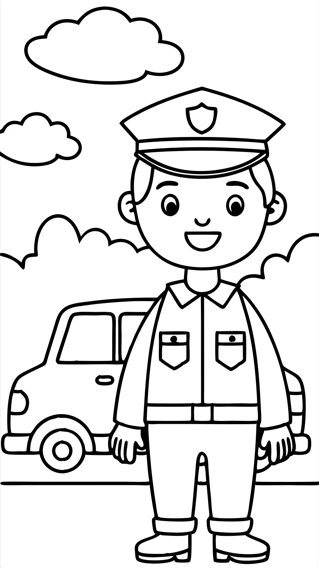 police officer coloring page